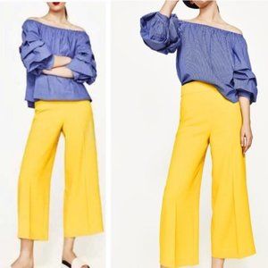 New Zara High Waisted Trousers Yellow